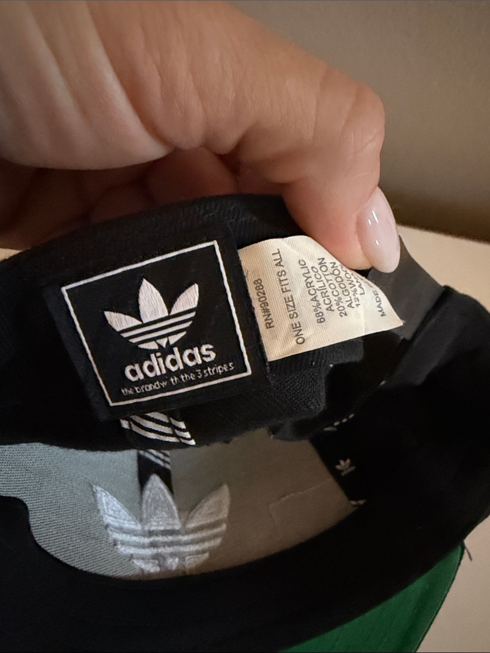 adidas Black Snapback Hat with White Trefoil Patch - Picture 2 of 3